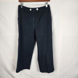 St John Sport Cropped Black Wide Leg‎ Pants Women's Size 6